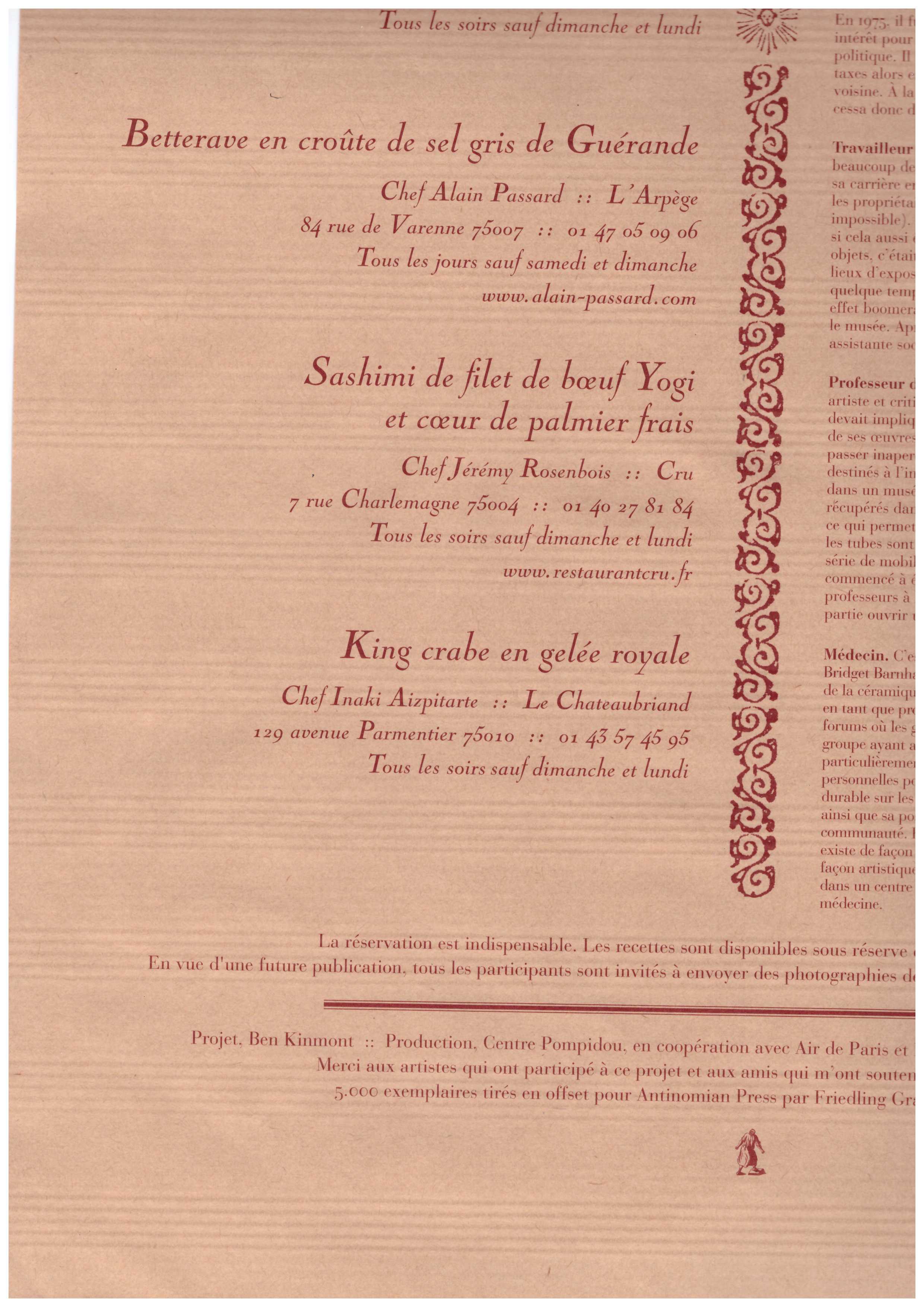 KINMONT, Ben - On Becoming something else (Broadside)