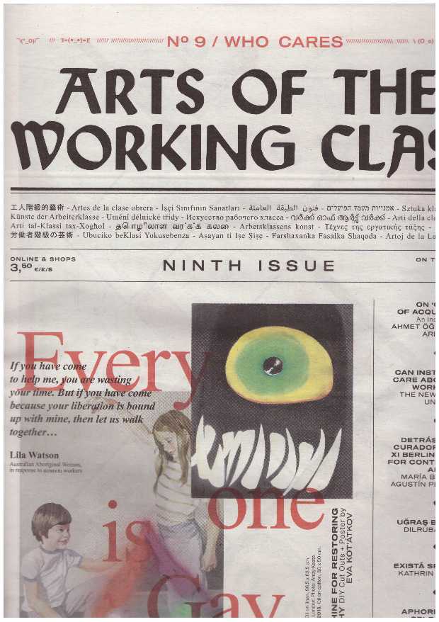 SOCHACKI, Paul; PLAZA LAZO, Maria Inés (eds.) - Arts of the Working Class #9 : who cares