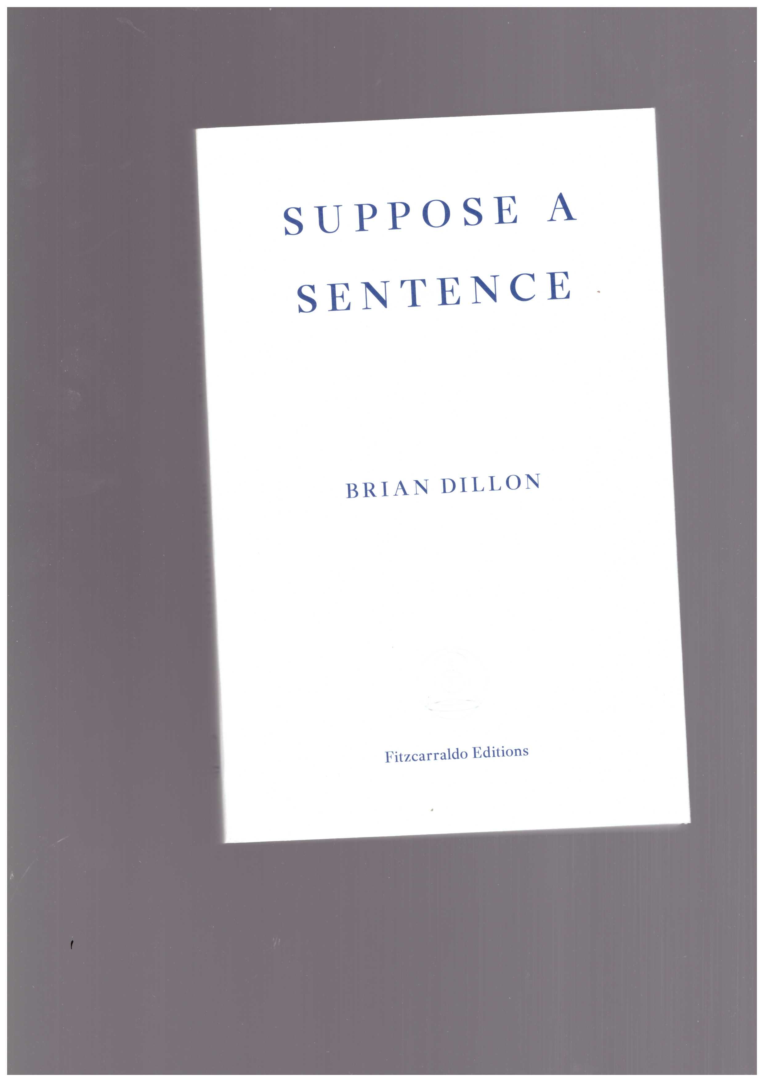 DILLON, Brian - Suppose a Sentence
