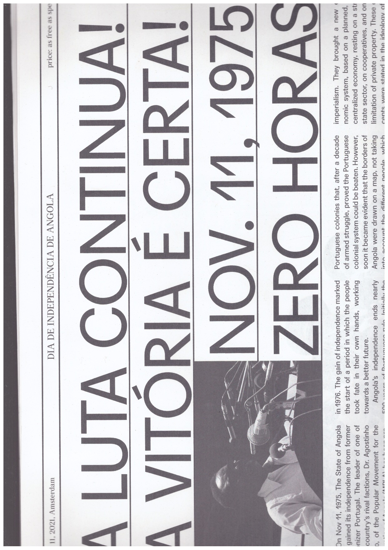 VAN TULDER, Mirelle - Independência de Angola, Nov.11, 1975. A Luta Continua! A Vitória é Certa!