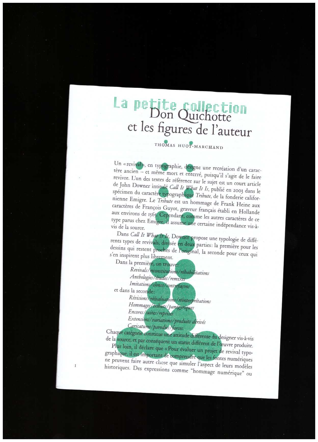 HUOT-MARCHAND, Thomas - La petite collection #1: Don Quichotte et les figures de l'auteur